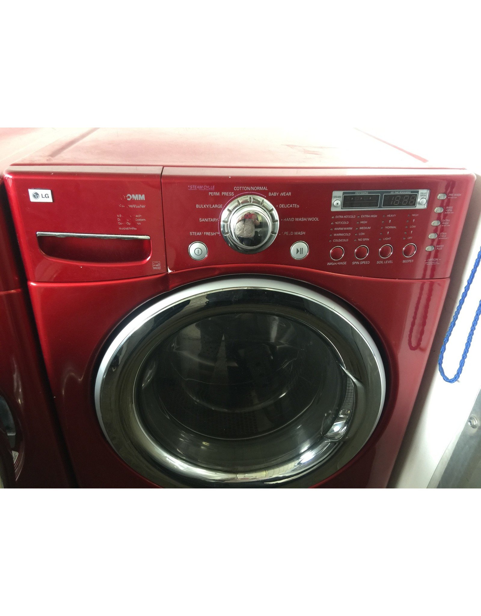 Lg Lg Tromm Front Load Steam Washing Machine In Red Discount City Appliance