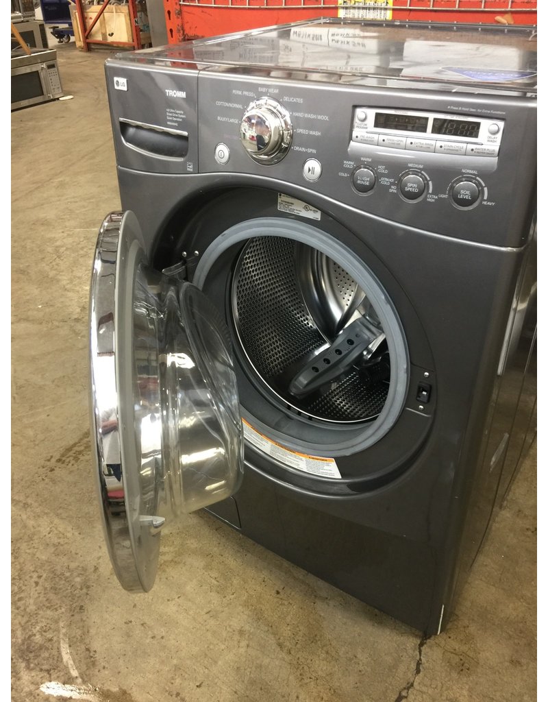 LG LG TROMM FRONT LOAD WASHING MACHINE IN STEEL GRAY Discount City Appliance
