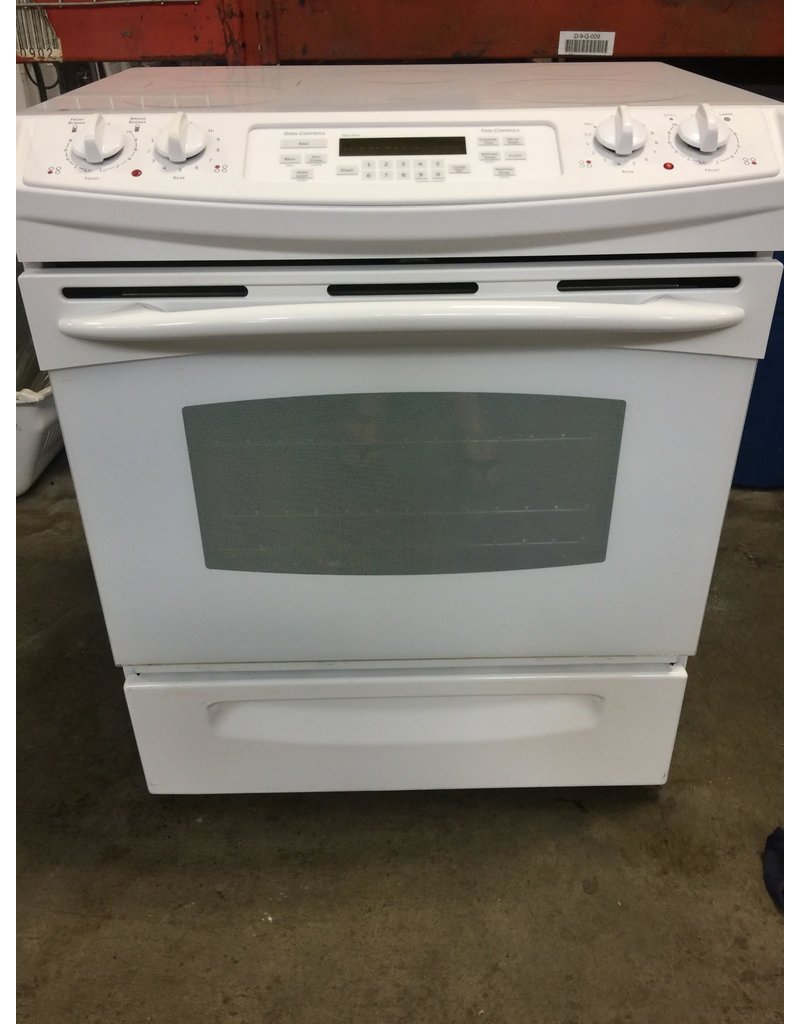GE PROFILE GE PROFILE GLASS TOP WHITE SLIDE IN RANGE Discount City Appliance