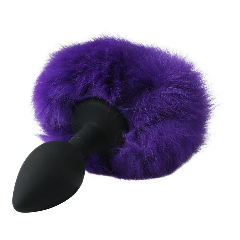 Sportsheets Silicone Bunny Tail Plug - Purple Puff