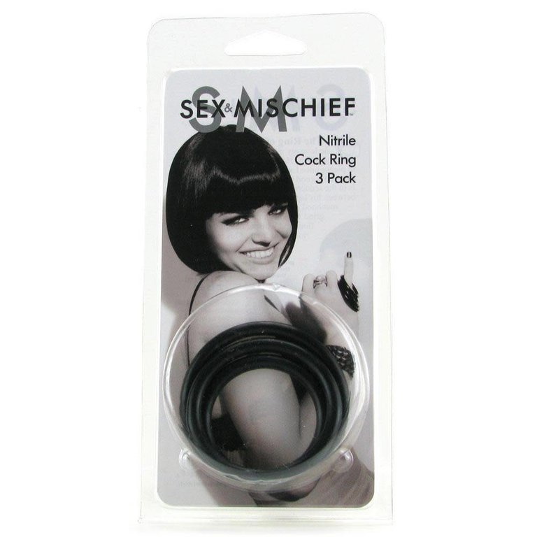 Sportsheets Sex and Mischief Nitrile Cock Ring 3 Pack