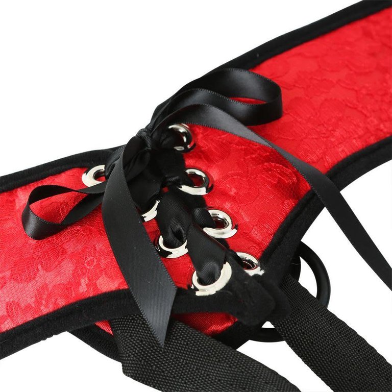 Sportsheets Plus Size Red Lace with  Satin Corsette Strap-on