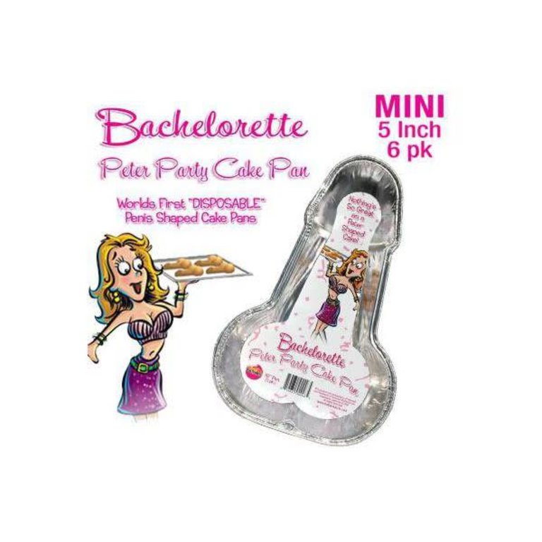 Hott Products Bachelorette Disposable Peter Party Cake Pan - Small Pack of 6