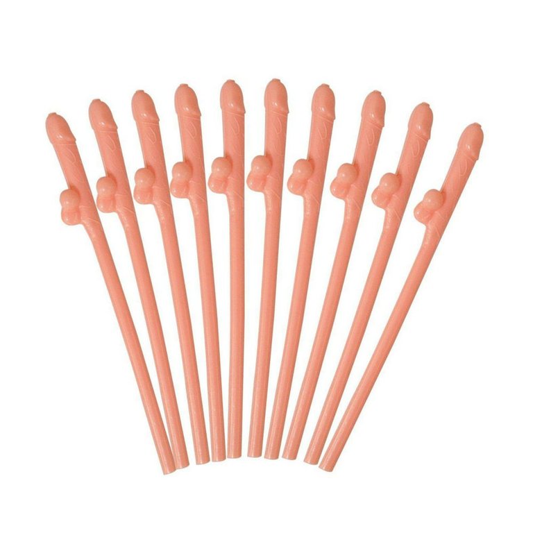 Pipedream Dicky Sipping Straws - 10 Piece