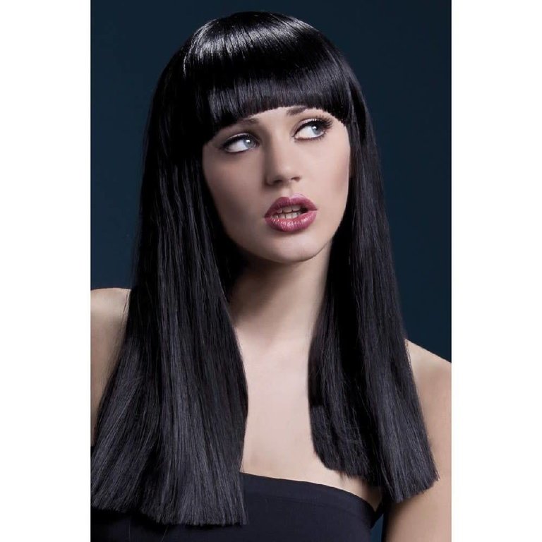 Fever/Smiffys Alexia Wig Long Blunt Cut - Black