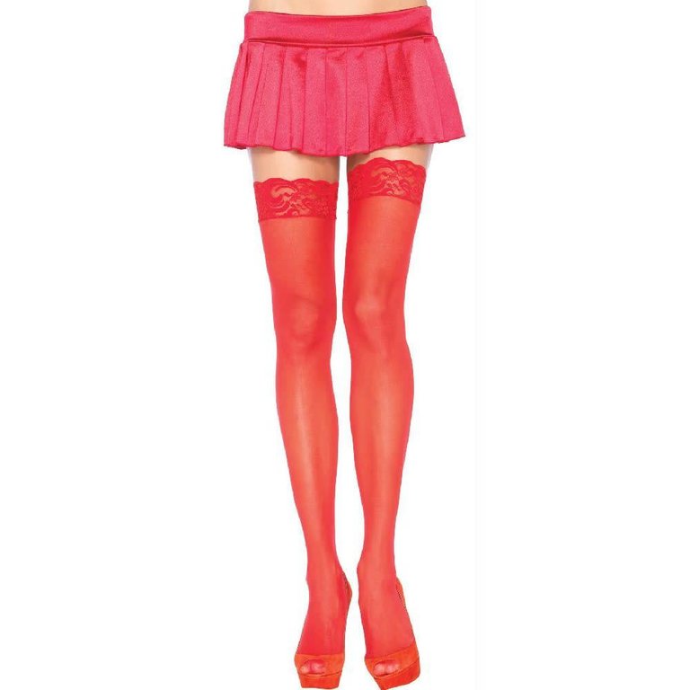 Leg Avenue Nylon Sheer Thigh Hi Lace Top