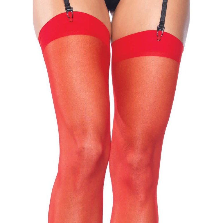 Leg Avenue Sheer Stockings Red Queen