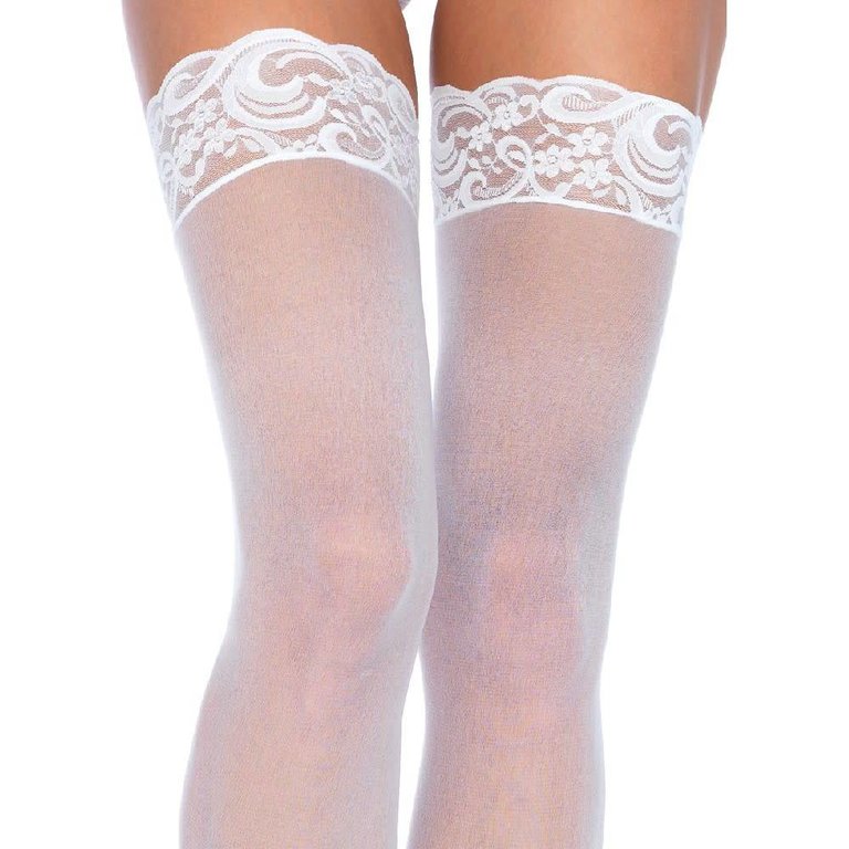 Leg Avenue Nylon Sheer Thigh Hi Lace Top - Plus Size