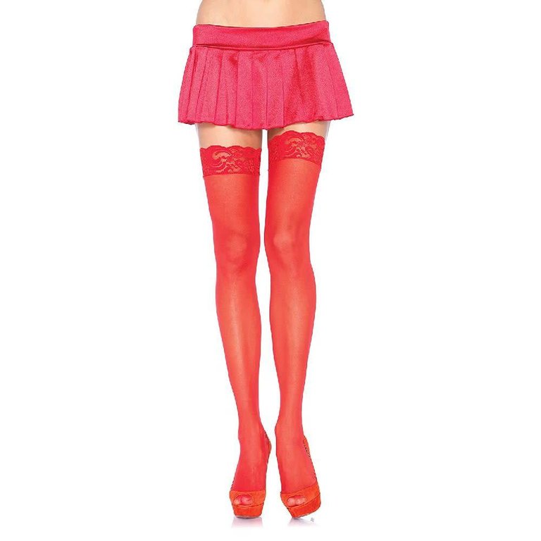 Leg Avenue Nylon Sheer Thigh Hi Lace Top - Plus Size