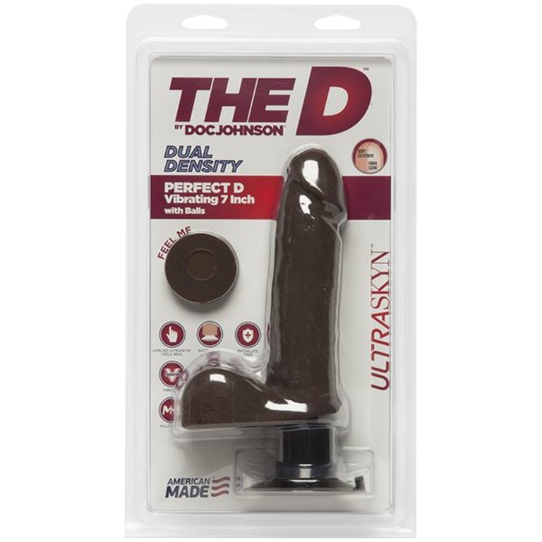 Doc Johnson The D - Perfect D 7 Inch Vibrating Chocolate