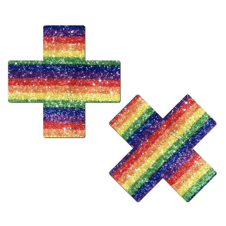 Pastease Glitter Rainbow Cross Pasties