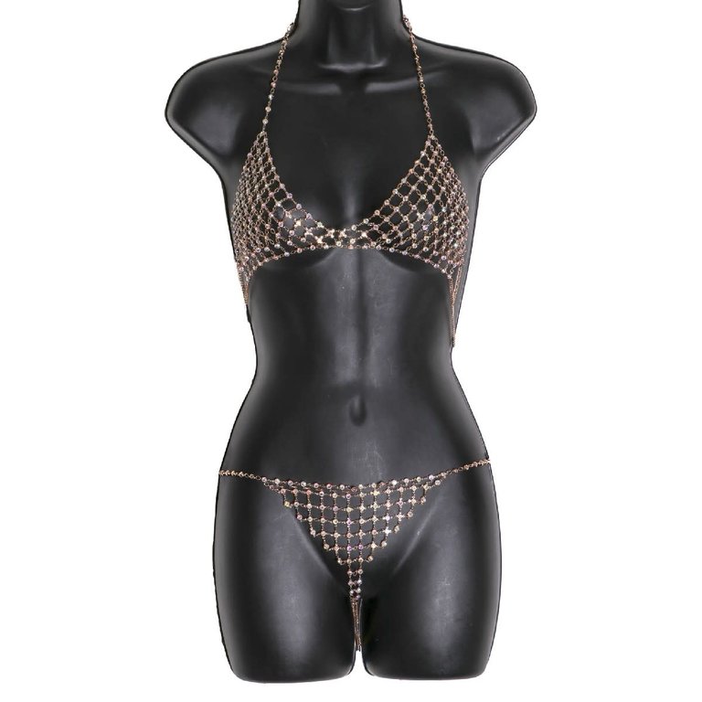 Groove Crystal Net Bikini Top