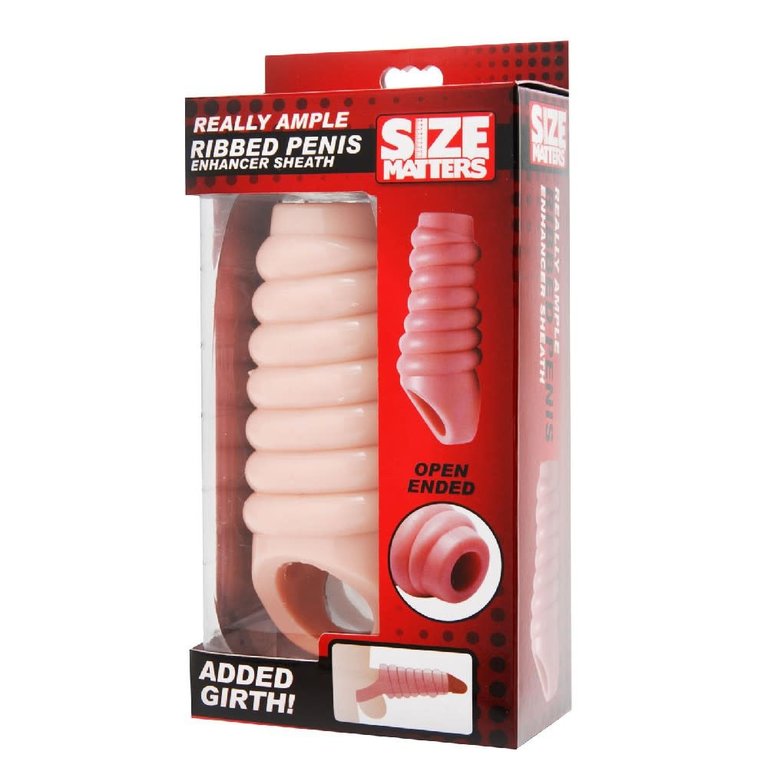 XR Brand Really Ample Ribbed Penis Enhancer  - Natural