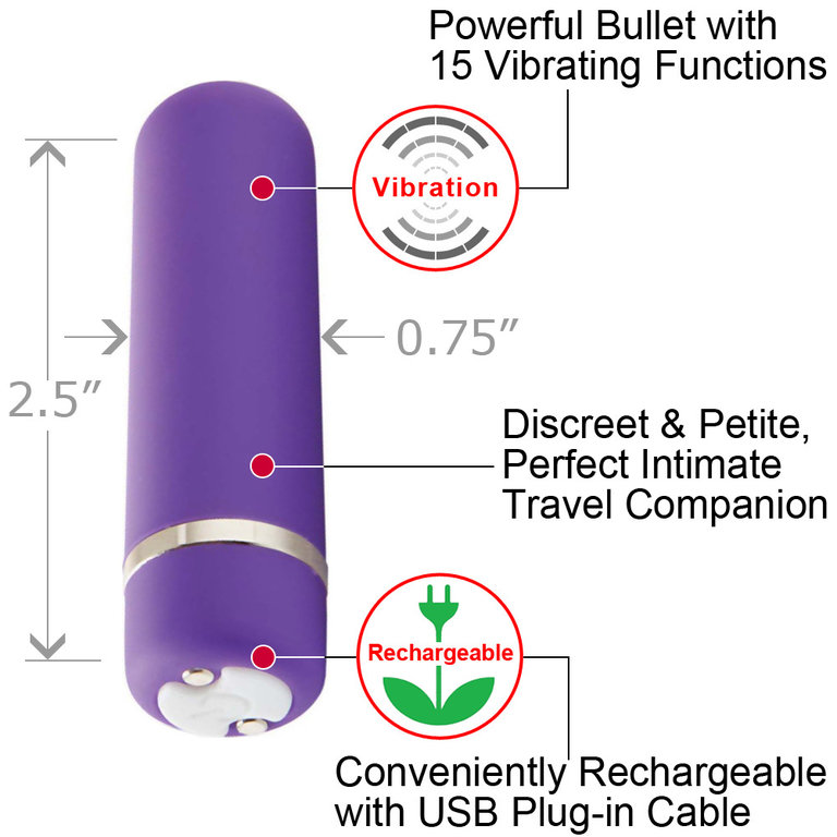 Sensuelle Joie Rechargeable 15 Function Bullet Vibrator