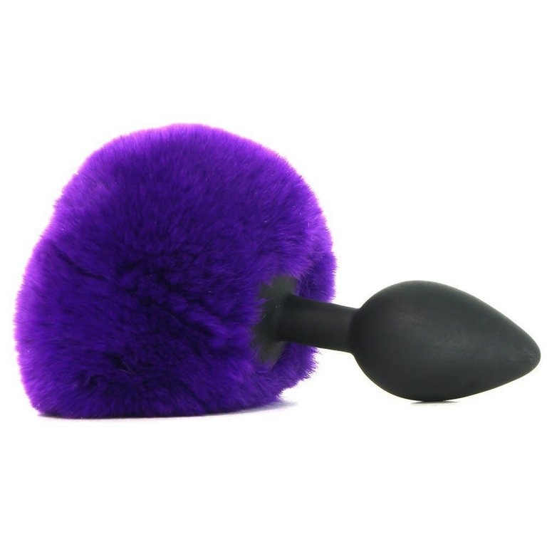 Sportsheets Silicone Bunny Tail Plug - Purple Puff