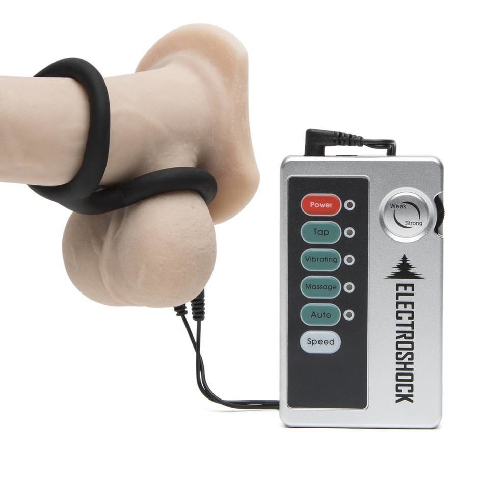 Electroshock E-Stim Cock Ring With Ballstrap hq nude image