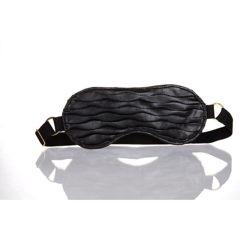 Allure Ruched Faux Leather Eye Mask