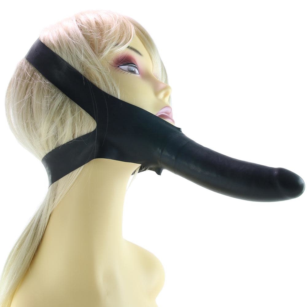 Chin strap dildo.