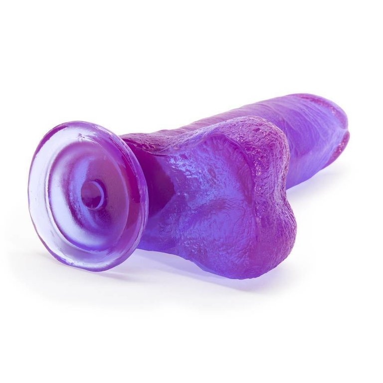 Doc Johnson Crystal Jellies Ballsy Super Cock 7-inch - Purple