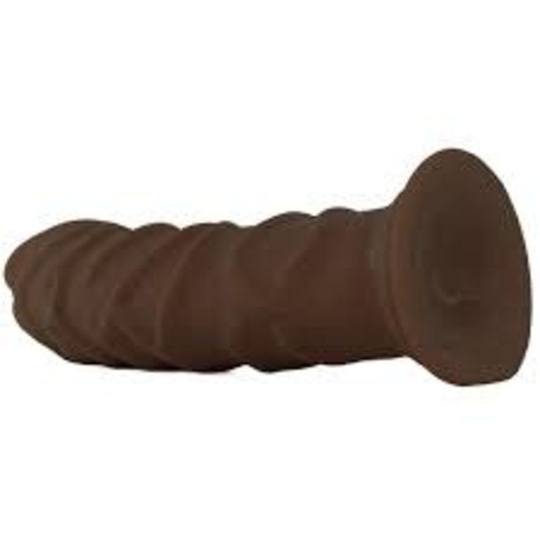 Doc Johnson Ragin' D Suction Cup Base Dildo 8 Inch - Chocolate