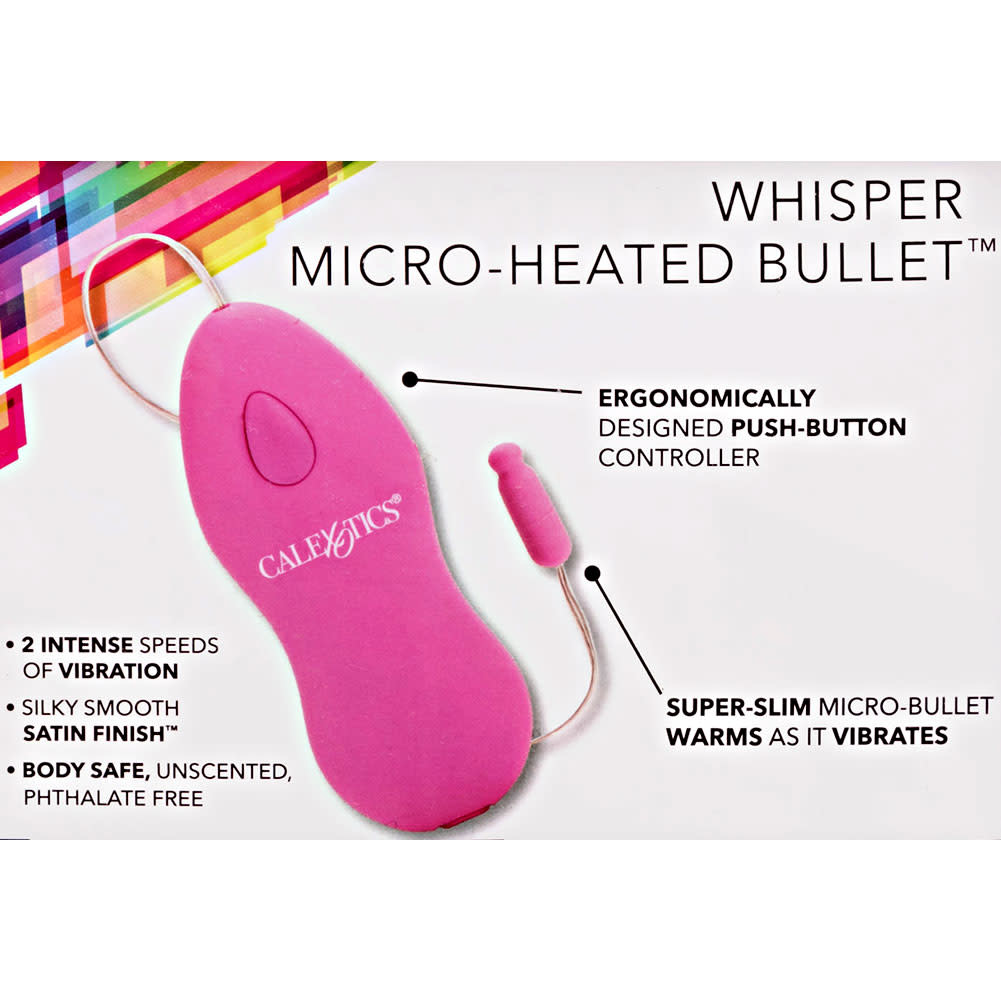  CalExotics Whisper Micro Bullet – Self Heating Wired Pocket  Bullet Vibrator - Remote Control Sex Toys for Couples - Adult Egg Massager  - 1.25 Inch - Pink : Health & Household
