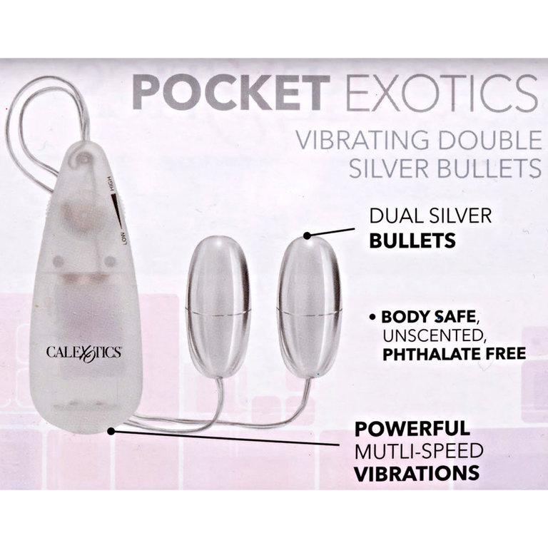 CalExotic Pocket Exotics Vibrating Double Silver Bullets