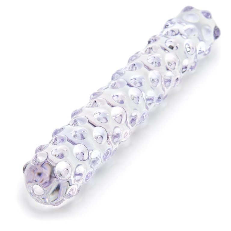 Glas Purple Rose Nubby Dildo