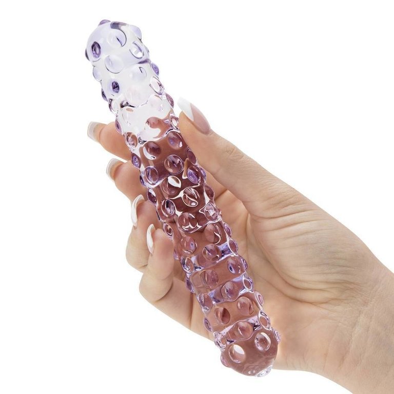 Glas Purple Rose Nubby Dildo