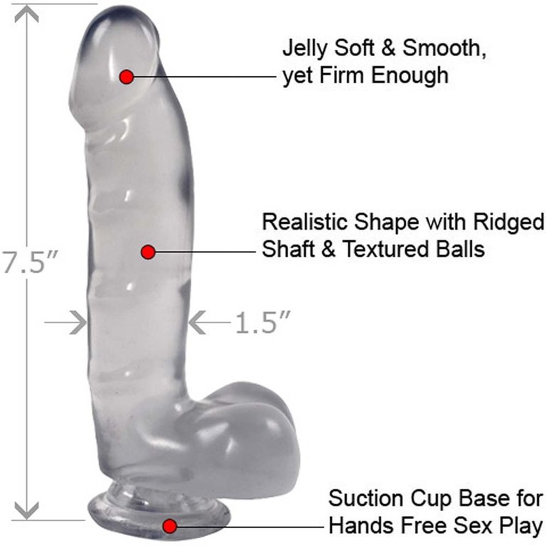 Doc Johnson Jelly Jewels - Cock And Balls With Suction Cup - Clear