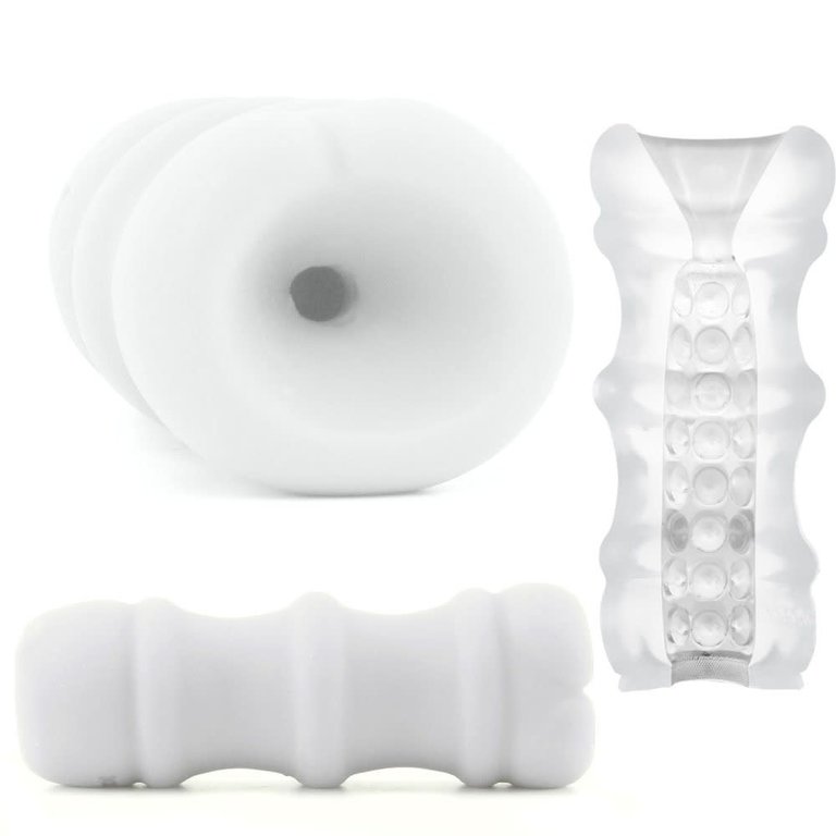 Doc Johnson Mood Ultraskyn Stroker with Pleasure Beads - Frost