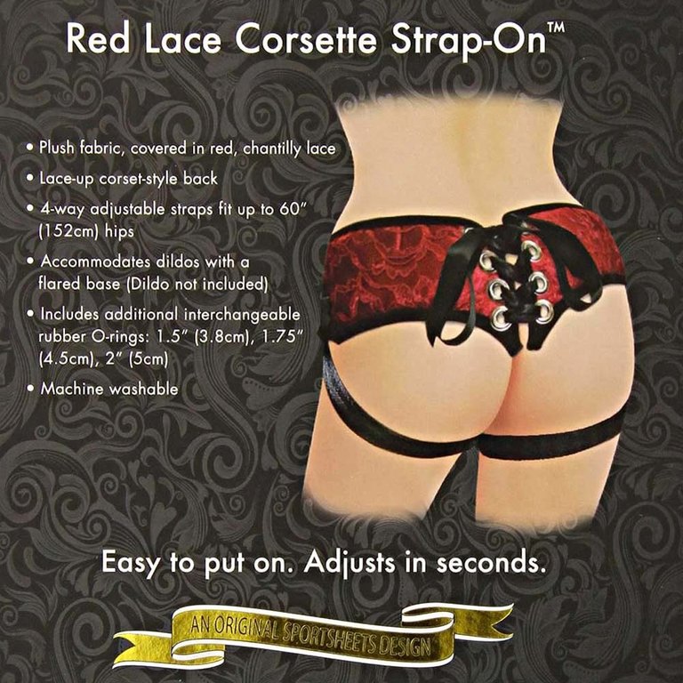 Sportsheets Red Lace Corsette Strap-on