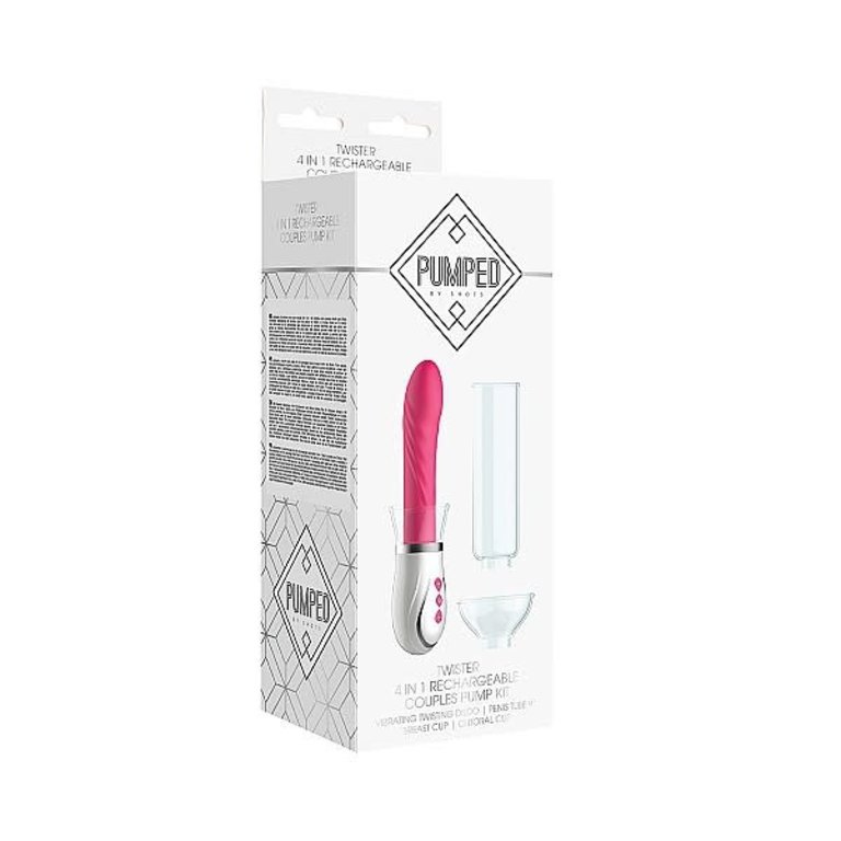 Shots Twister - 4 in 1 Rechargeable Couples Pump Kit - Pink