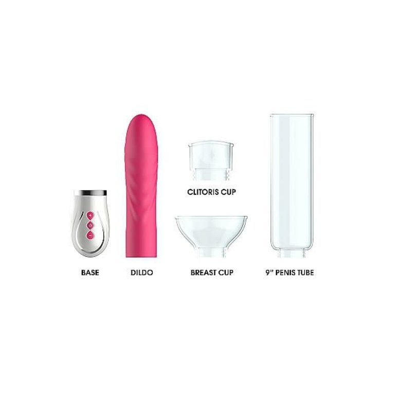 Shots Twister - 4 in 1 Rechargeable Couples Pump Kit - Pink