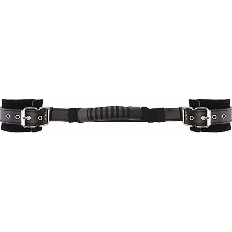 Shots Adjustable Leather Handcuffs - Black
