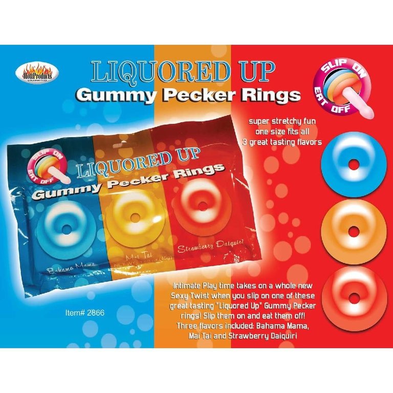 Hott Products Liquored Up Gummy Pecker Rings