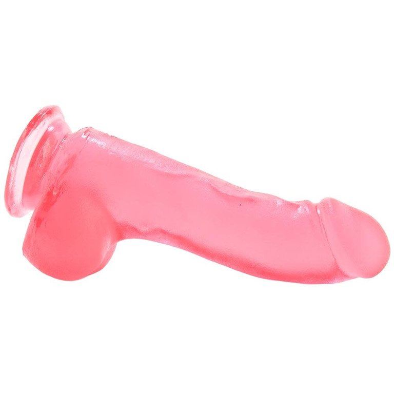 Doc Johnson Crystal Jellies 7.5" Master Cock with Balls - Pink