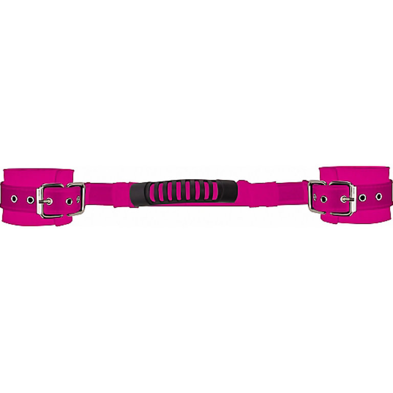 Shots Adjustable Leather Handcuffs - Pink