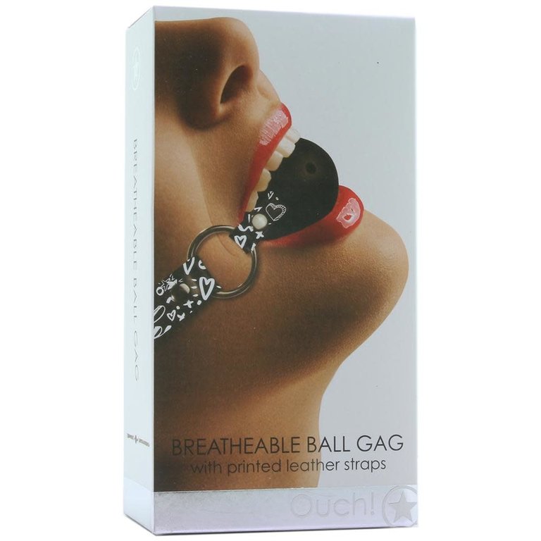 Shots Printed Breathable Ball Gag - Love Street Art Fashion - Black