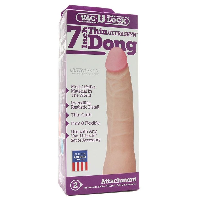 Doc Johnson Ultraskyn Thin 7-Inch Vac-U-Lock Dildo