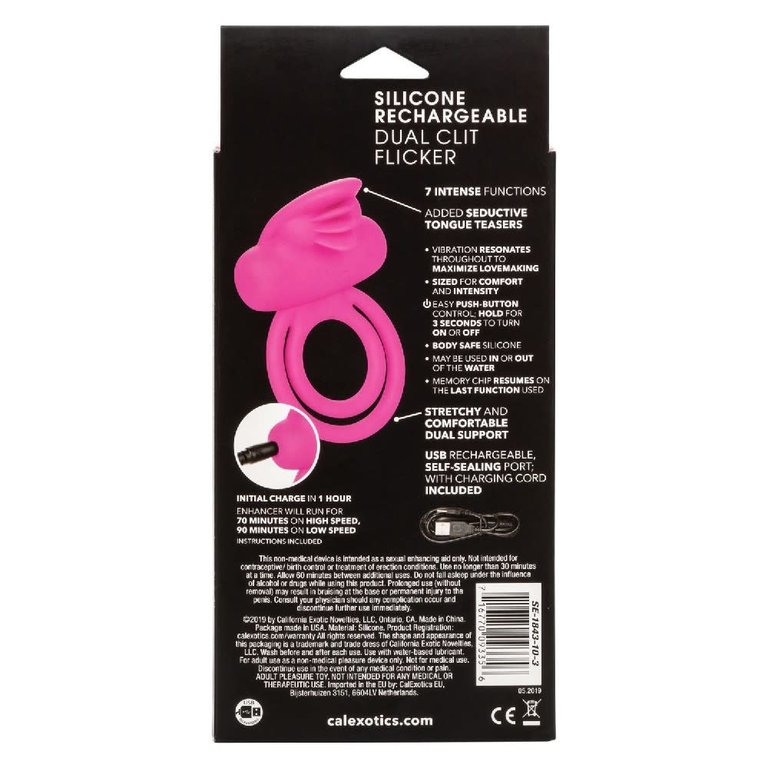CalExotic Silicone Rechargeable Dual Clit Flicker