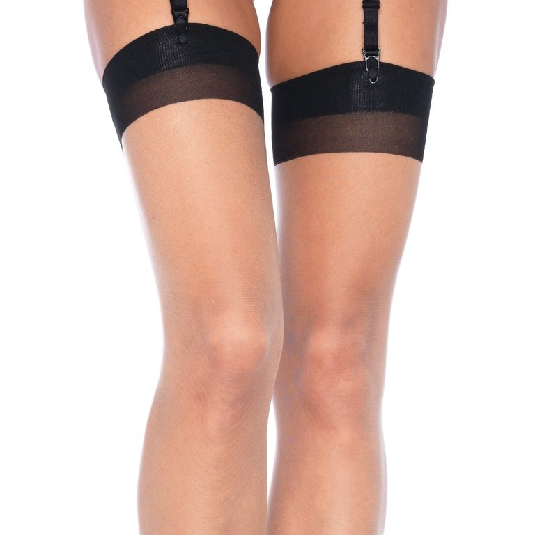 Leg Avenue Cuban Heel Backseam Stockings - One Size Fits Most