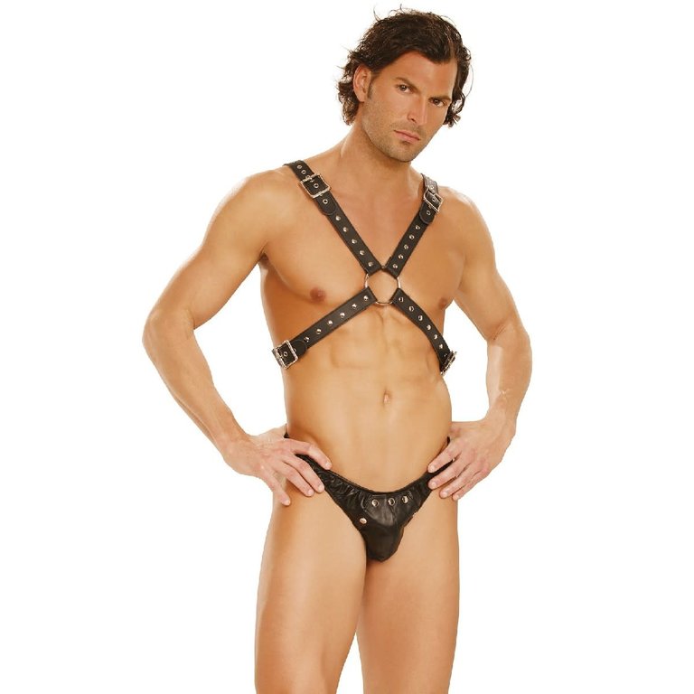 Elegant Moments O-Ring Leather Adjustable Harness