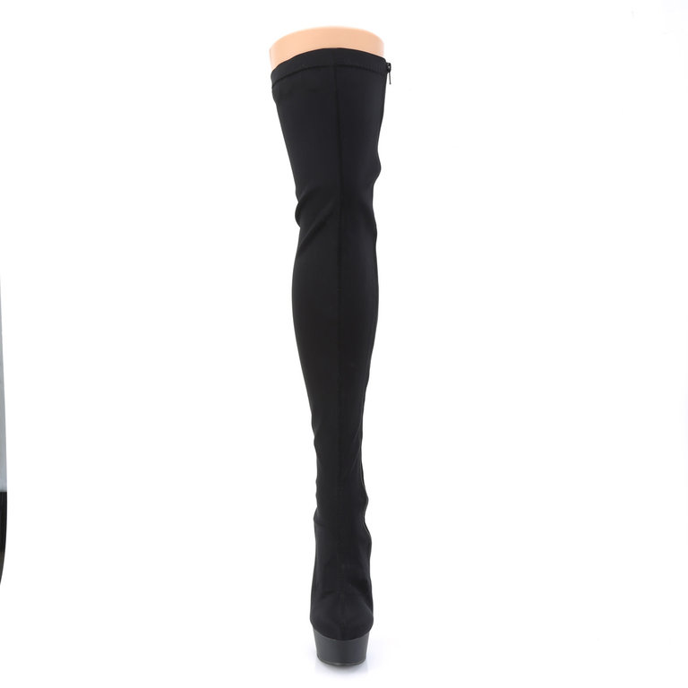 Pleaser 6" Matte Lace Up Back Thigh High Boot