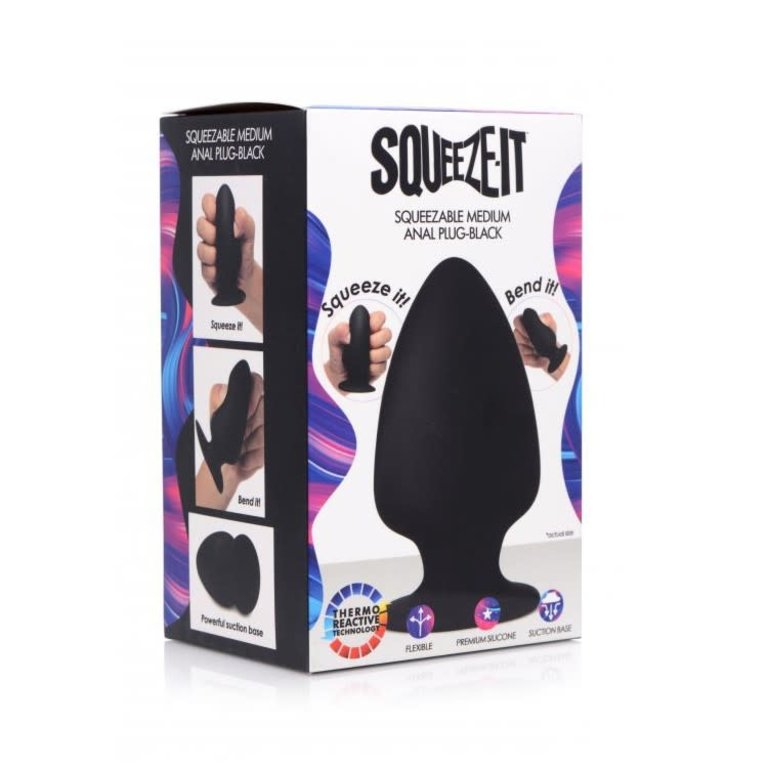 XR Brand Squeeze-It Squeezable Silicone Anal Plug - Medium