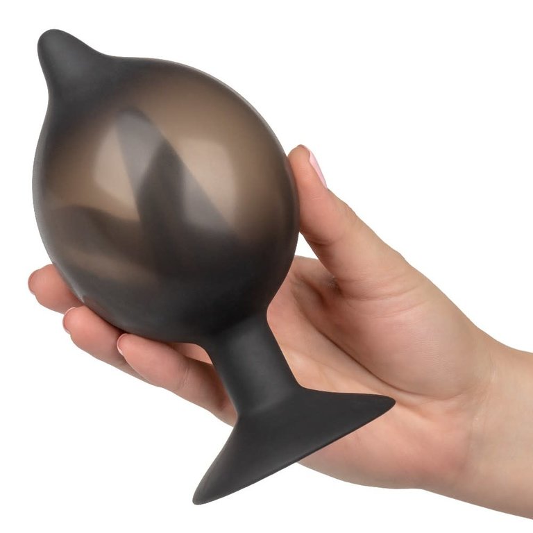 CalExotic Silicone Inflatable Anal Plug - Medium - Black