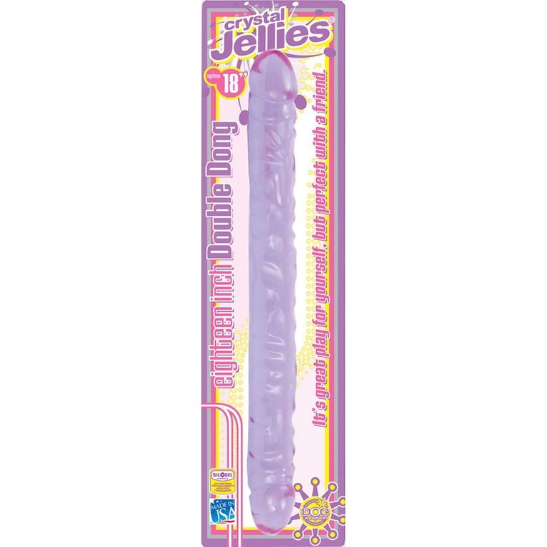 Doc Johnson Crystal Jellies 18-inch Double Dildo - Purple