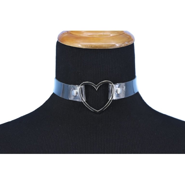 Groove Clear Choker with Heart Ring