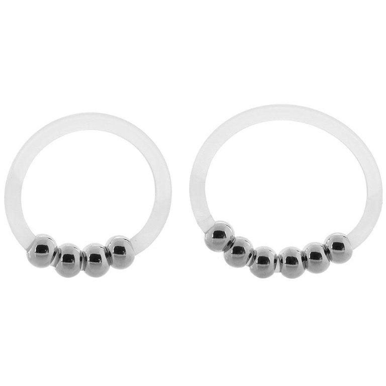 CalExotic Steel Beaded Silicone Ring Set