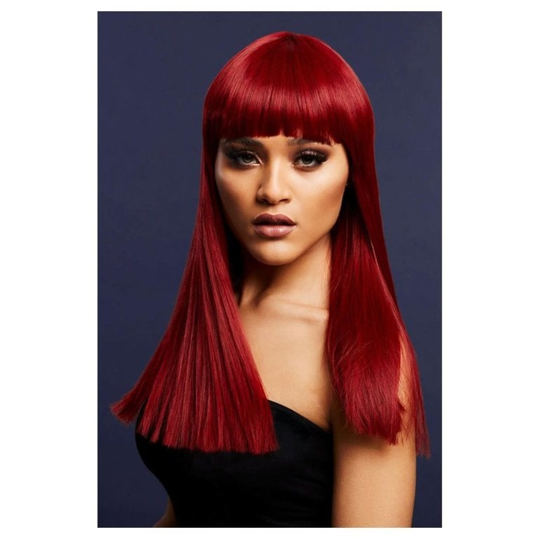 Fever/Smiffys Ruby Red Long Blunt Cut Alexia Wig