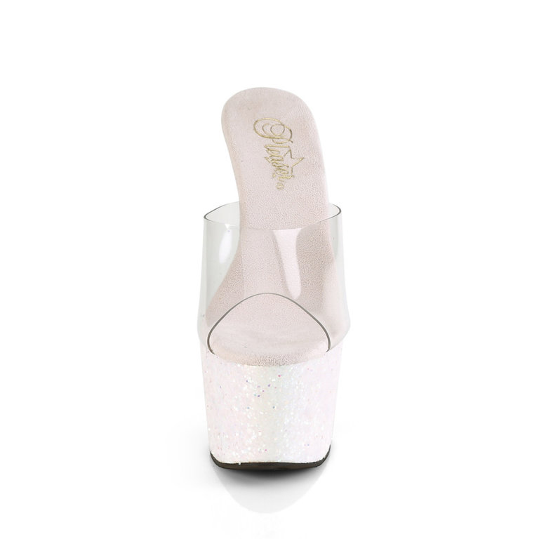Pleaser Opal Multi-Glitter 7" Spike Heel Platform Sandal